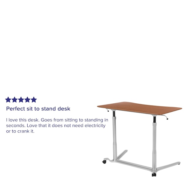 Flash Furniture Computer Desk Cherry Sit-Stand Computer Desk, Cherry - NAN-IP-6-1-CH-GG