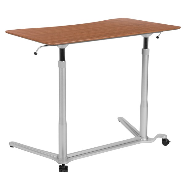 Flash Furniture Computer Desk Cherry Sit-Stand Computer Desk, Cherry - NAN-IP-6-1-CH-GG