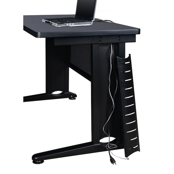 Fusion U Shaped Desk Desks > U-Desks > Fusion U-Desks with Storage, 102 D X 29 H, 72 W X Wood|Metal, Grey - MUD723048GY