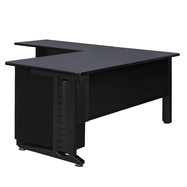 Fusion L Shaped Desk Desks > Corner Desks > Fusion L-Desks with Storage, 72 D X 29 H, 66 W X Wood|Metal - MLD663042GY