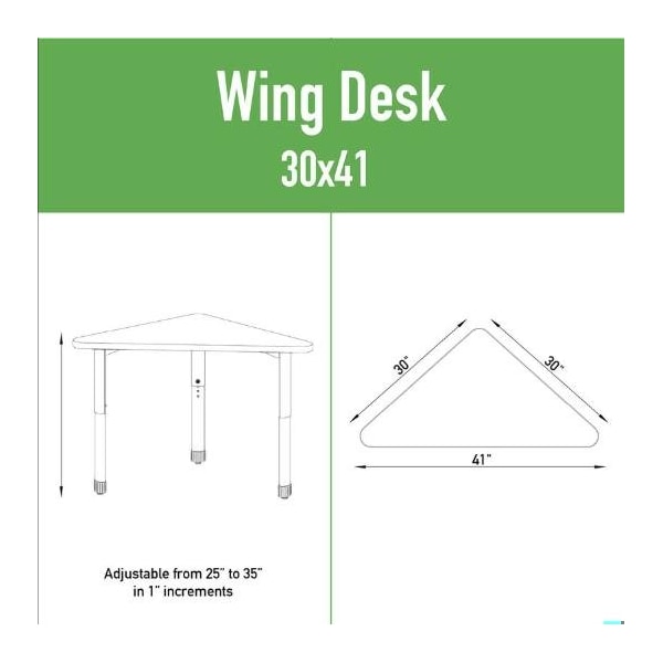 Correll HPL Collaborative Wing Desk, 30 in D X 41 in W X Particleboard - AD3041TF-WING-15-09-37