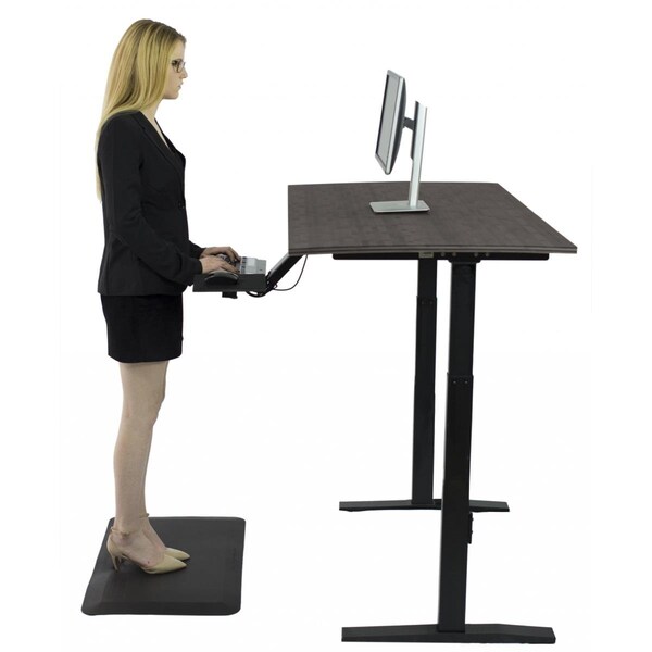 Homeroots Black Bamboo Dual Motor Electric Office Adjustable Computer Desk - 397733
