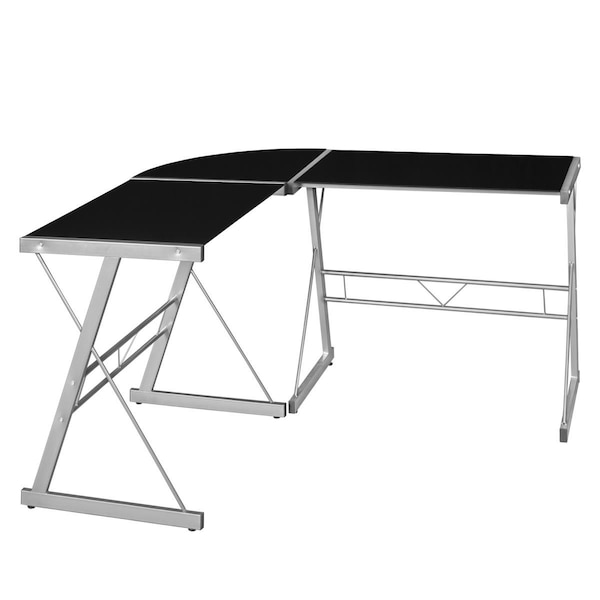 Niche Soho L-Desk - Black Tempered Glass - NSCLG6060
