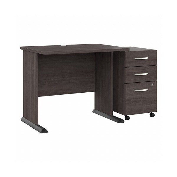 Bush Business Furniture Computer Desk, w/BBF Ped, 35.59inx26.8inx29.66in, Storm Gray - BSHSTA005SGSU