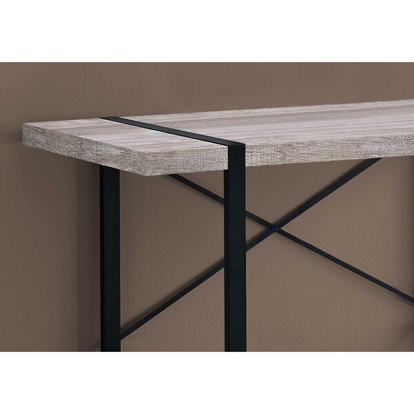 Homeroots 30 in. Taupe Particle Board & Black Metal Computer Desk - 333474