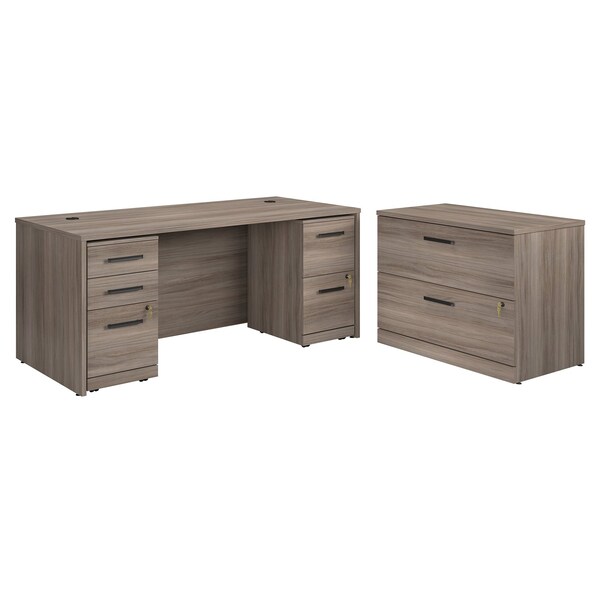 Officeworks By Sauder 29.016 in D X 29.291 in H, 105.984 in W X Engineered wood - 431525