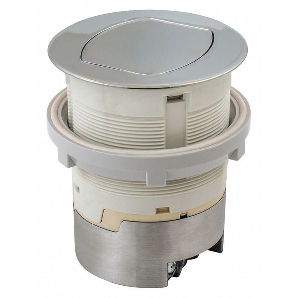 Hubbell Wiring Device-Kellems 15A Kitchen Counter, Receptacle, Flush Chrome, Kit - RCT201CH