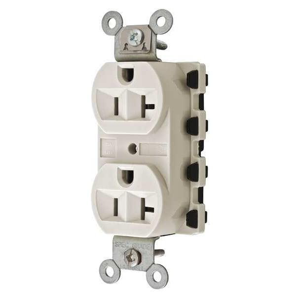 Hubbell 20A Duplex Modular Receptacle 125VAC 5-20R Almond - SNAP5362LAA