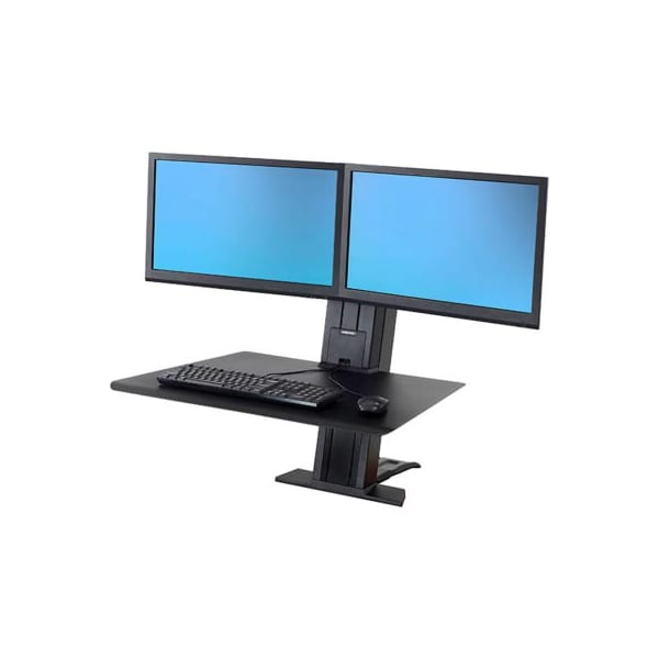 Ergotron Ergotron WorkFit-SR Dual Monitor Standing Desk Workstation, Black - 33-407-085