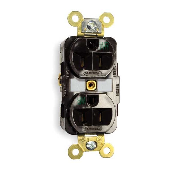 Hubbell 15A Duplex Receptacle 125VAC 5-15R BN - HBL5262WR