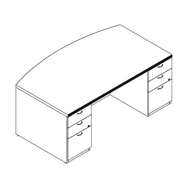 Groupe Lacasse Desk, Classic Handle, BBF, 72inWx42inDx29-1/2inH, Niagara - LAS71KUF4272UAA