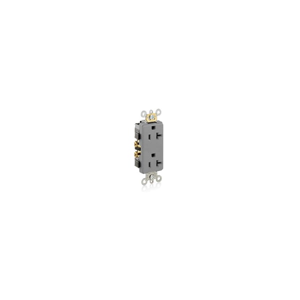 Leviton 20 Amp, 125 Volt, Nema 5-20R, 2P, 3W, Decora Plus Duplex Receptacle - 16342-GY