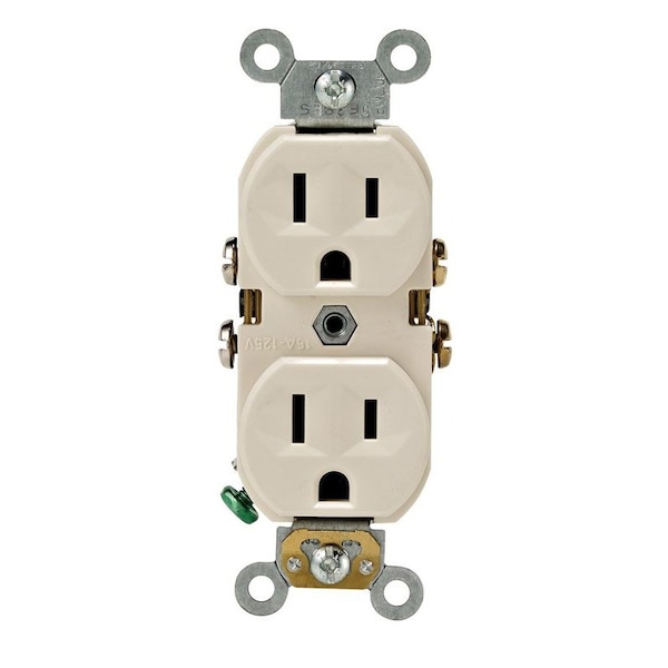Leviton Leviton 15 amps 125 V Duplex Light Almond Outlet 5-15R - 0BR15-0TS