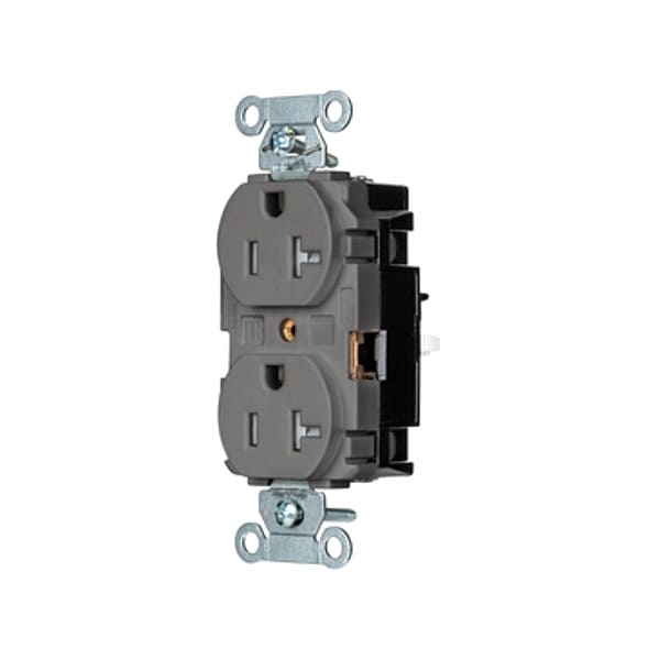 Hubbell Receptacle, 1 hp, 125V AC, NEMA 5-20R - BR20STGYTR