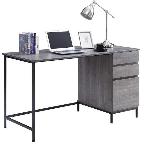 Lorell 55 x 23.6 x 30 in. SOHO 3 Drawer Desk, Charcoal - LO465927