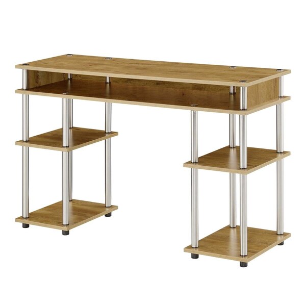 Convenience Concepts 47.25 x 15.75 x 30 in. Designs2Go No Tools Student Desk with Shelves, Espresso - HI2540390