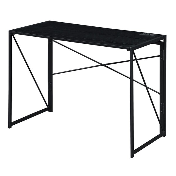 Convenience Concepts 39.5 x 19.75 x 29.5 in. Xtra Folding Desk with Charging Station - HI2540370