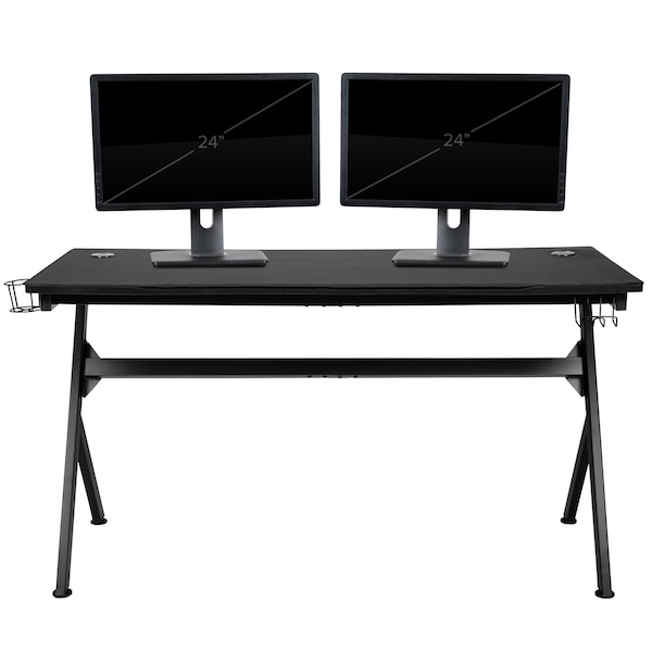 Flash Furniture Black Gaming Desk and Chair Set with Cup Holder - BLN-X10D1904L-WH-GG