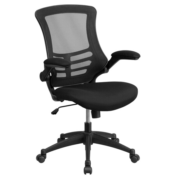 Flash Furniture Black Desk, Chair, Cabinet Set - BLN-NAN21CPX5L-BK-GG