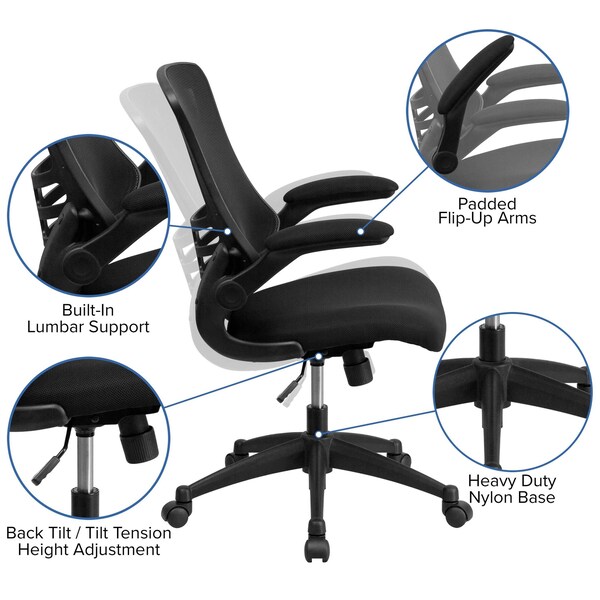 Flash Furniture Black Desk, Chair, Cabinet Set - BLN-NAN21CPX5L-BK-GG