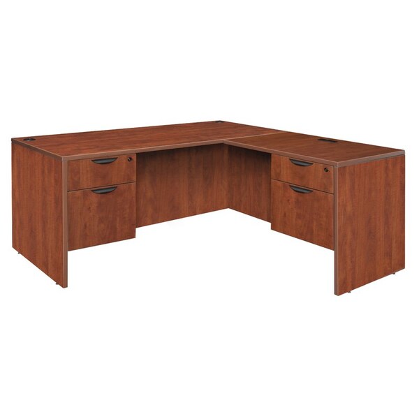 Regency Regency Legacy 71 x 35 in. L Desk with Double Pedestal Drawer Unit- Cherry - LLD7135CH