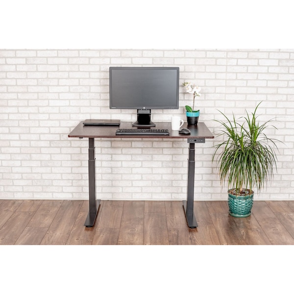 Luxor 48 in  3-Stage Dual Motor Electric Stand Up Desk - Black / Dark Walnut - STANDE-48-BK/DW