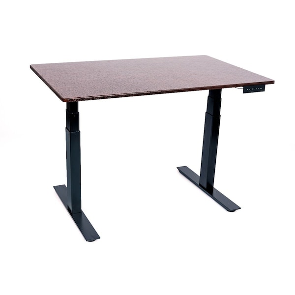Luxor 48 in  3-Stage Dual Motor Electric Stand Up Desk - Black / Dark Walnut - STANDE-48-BK/DW