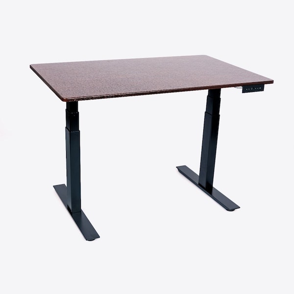 Luxor 48 in  3-Stage Dual Motor Electric Stand Up Desk - Black / Dark Walnut - STANDE-48-BK/DW