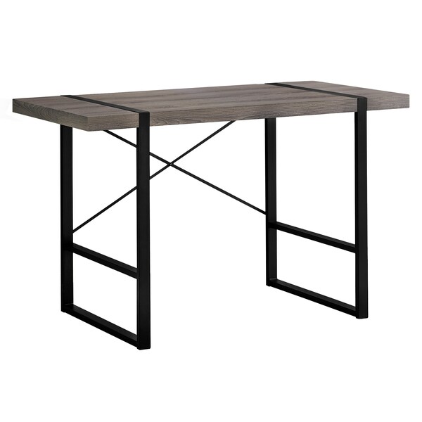 Monarch Specialties Computer Desk, Home Office, Laptop, 48"L, Work, Metal, Laminate, Brown, Black, Contemporary, Modern - I 7310