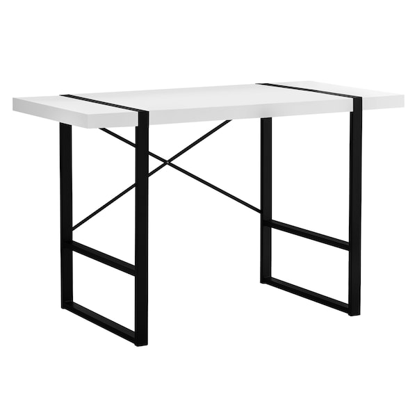 Monarch Specialties Computer Desk, Home Office, Laptop, 48"L, Work, Metal, Laminate, White, Black, Contemporary, Modern - I 7313