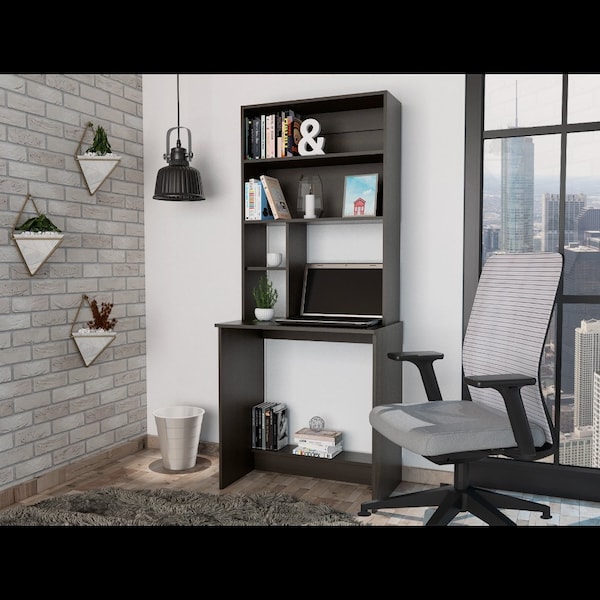 Tuhome 19.1 in. D X 71.1 in. H, 29.6 in. W X Laminate, Black - ELW5713