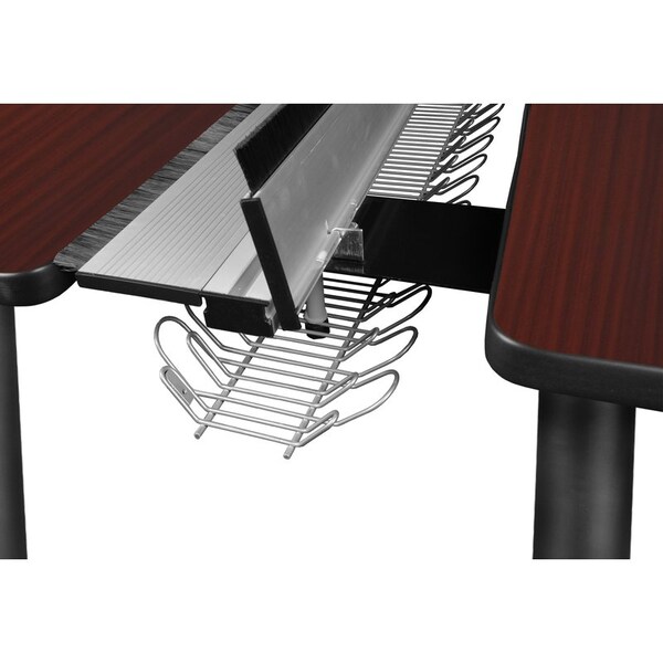 Kee Desking Desks > Benching > Kee Benching Systems, Black|Mahogany, Wood|Metal - MBSPD12024MHBPBK