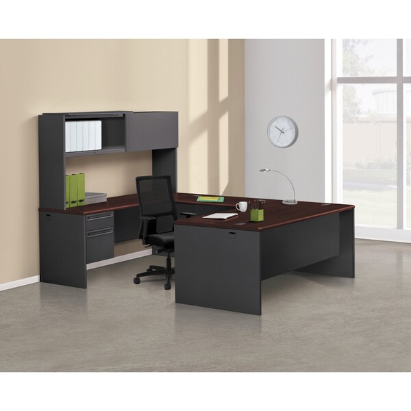 Hon Return Shell Returns, 24 in D X 29-1/2 in H, 60" W X Mahogany/Charcoal - H38946L.N.S