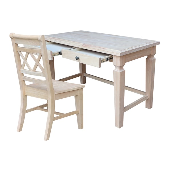 International Concepts Desk, 24 in D X 48 in W X Parawood, Unfinished - KOF-72-C47-1