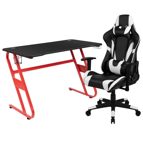 Flash Furniture Red Gaming Desk and Chair Set - BLN-X20RSG1030-BK-GG