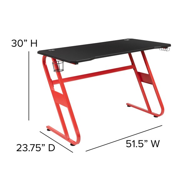 Flash Furniture Red Gaming Desk and Chair Set - BLN-X20RSG1030-BK-GG