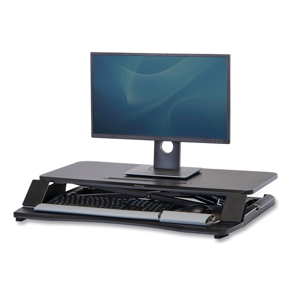 Fellowes Desks, 24-1/4 in D X 16" H, 31.5" W X Black - 8091001