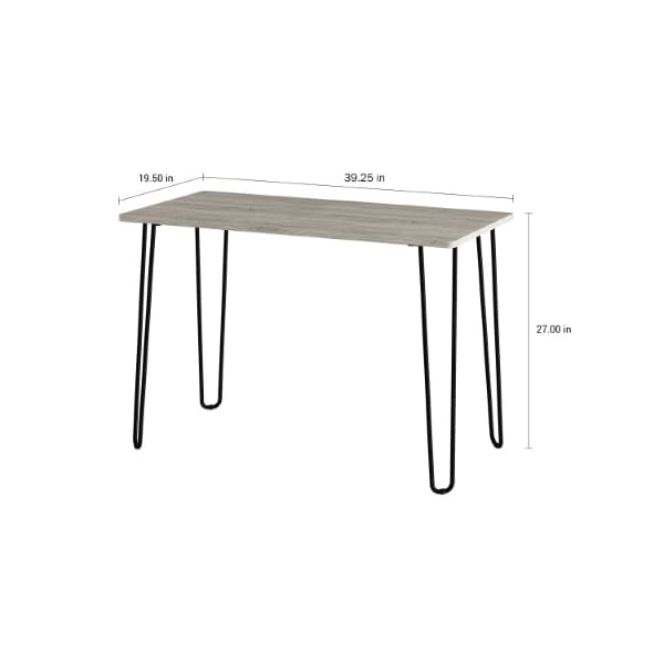 Hastings Home Desk with Hairpin Legs, Modern Industrial Style Decor, Woodgrain-Look, Steel Accent Furniture for Home - 548237ACJ