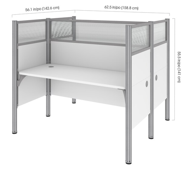 Bestar Bestar Pro-Biz 63W Office Cubicles with High Privacy Panels in white - 100870D-17