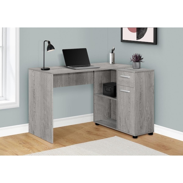 Daphnes Dinnette 46 in. Computer Desk with Storage Cabinet Industrial Grey - DA3067026