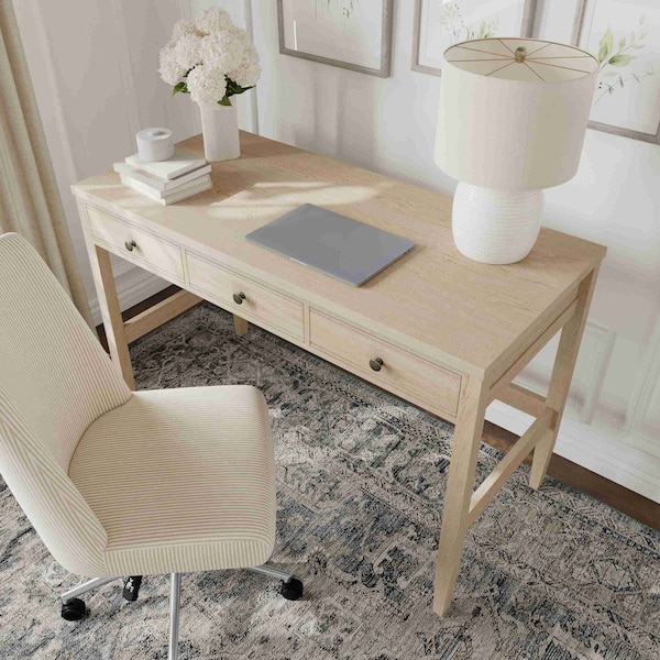 Martha Stewart 21.75 in H, 47.25 in W X Engineered Wood, Steel, Light Natural Frame/Antique Bronze Hardware - NAN-PS-23504-LNT-BZ-MS