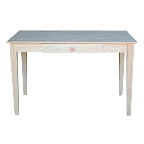 International Concepts Writing Desk with Drawer 26 in D X 30 in H, 48 in W X Wood, Unfinished - OF-41