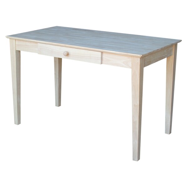 International Concepts Writing Desk with Drawer 26 in D X 30 in H, 48 in W X Wood, Unfinished - OF-41