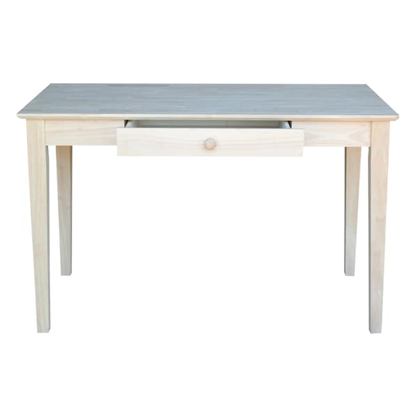 International Concepts Writing Desk with Drawer 26 in D X 30 in H, 48 in W X Wood, Unfinished - OF-41