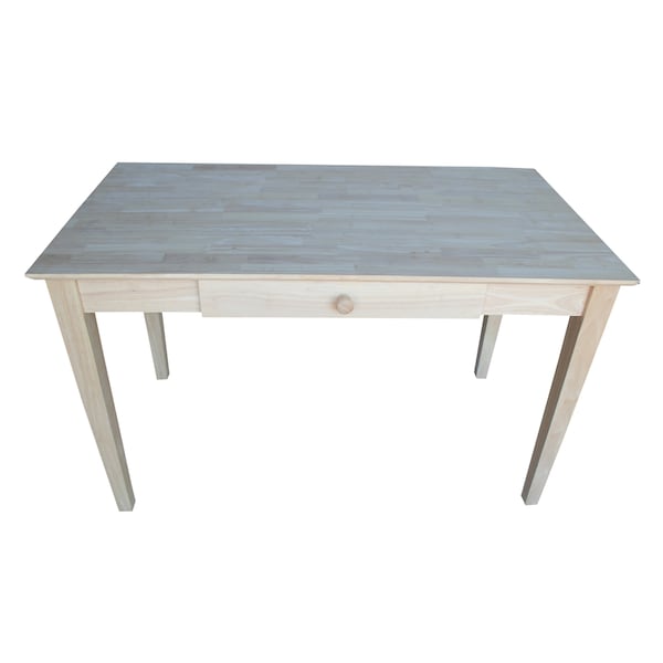International Concepts Writing Desk with Drawer 26 in D X 30 in H, 48 in W X Wood, Unfinished - OF-41