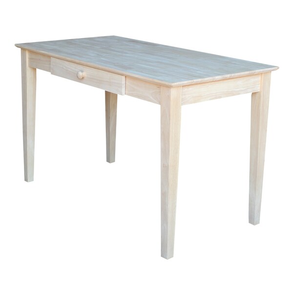 International Concepts Writing Desk with Drawer 26 in D X 30 in H, 48 in W X Wood, Unfinished - OF-41