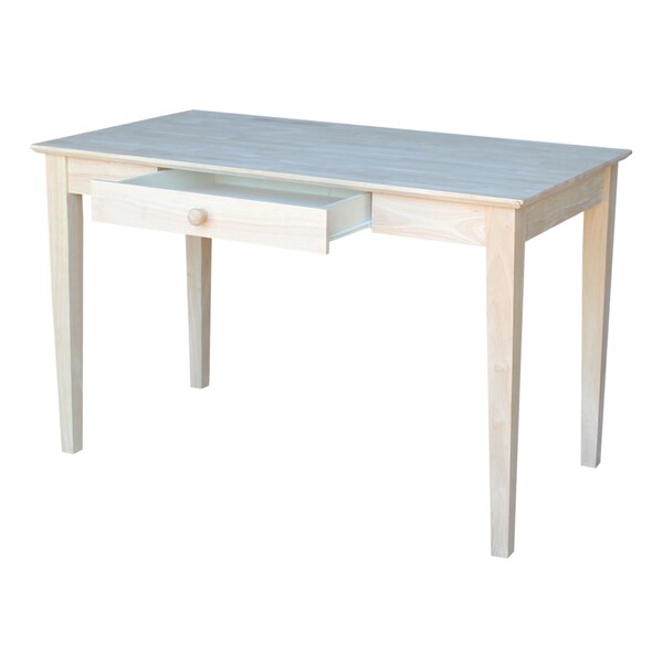 International Concepts Writing Desk with Drawer 26 in D X 30 in H, 48 in W X Wood, Unfinished - OF-41
