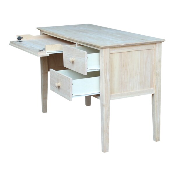 International Concepts Brooklyn Desk 21 in D X 30 in H, 46 in W X Wood, Unfinished - OF-66