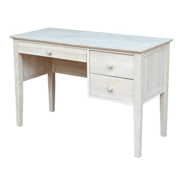 International Concepts Brooklyn Desk 21 in D X 30 in H, 46 in W X Wood, Unfinished - OF-66
