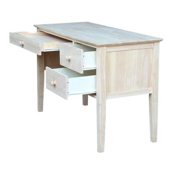 International Concepts Brooklyn Desk 21 in D X 30 in H, 46 in W X Wood, Unfinished - OF-66